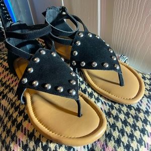 Black Sandals silver studs